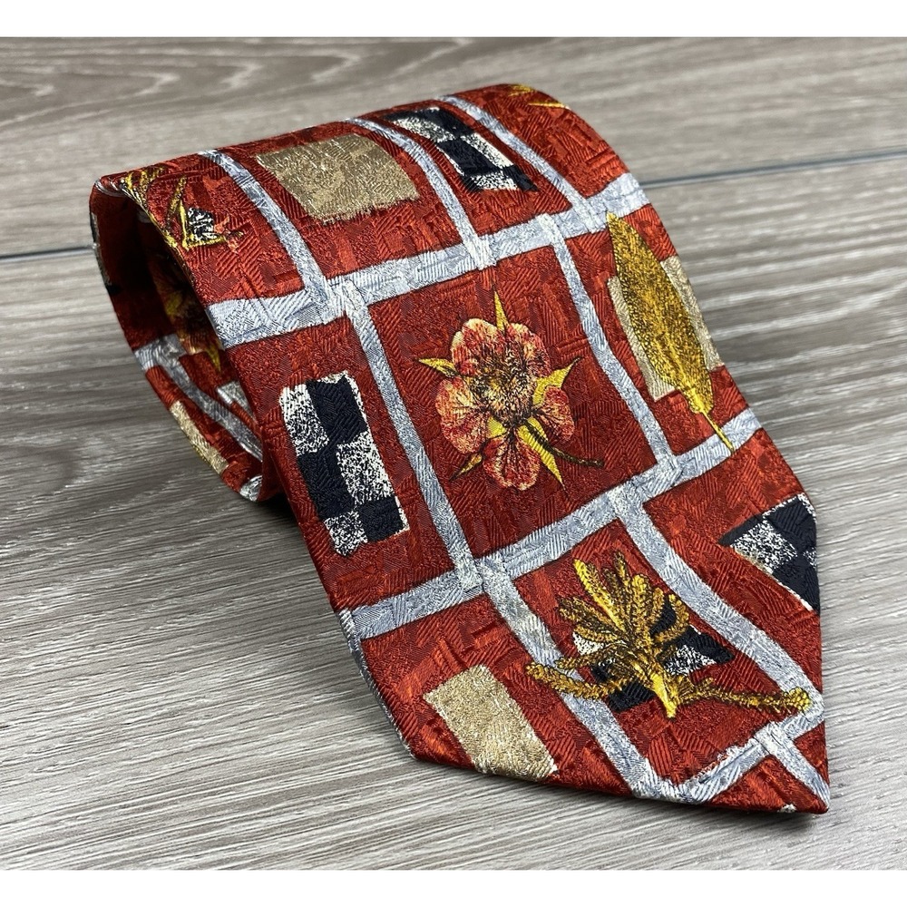 Ermenegildo Zegna‎ Men's Exclusive Design Geometric Rectangular Pattern Silk Tie